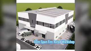 60m Clear Span Fire Rated Steel Workshop Solution