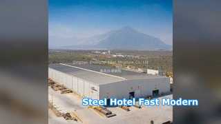 Steel Hotel Structure Fast Build Glass Curtain Wall
